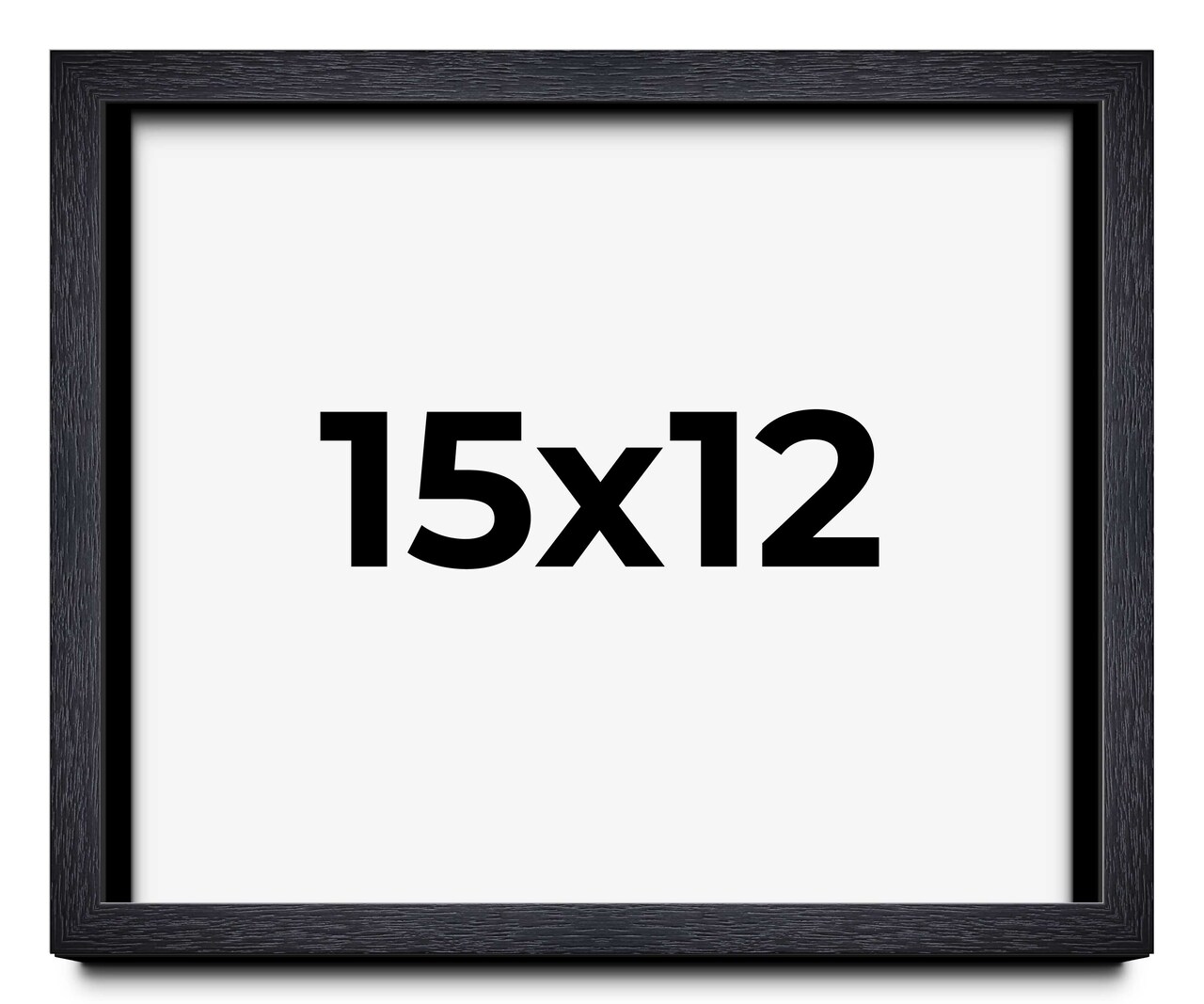 15x12 Shadow Box 1" Depth Black Picture Frame - UV Acrylic, Backing, Hanging Hardware